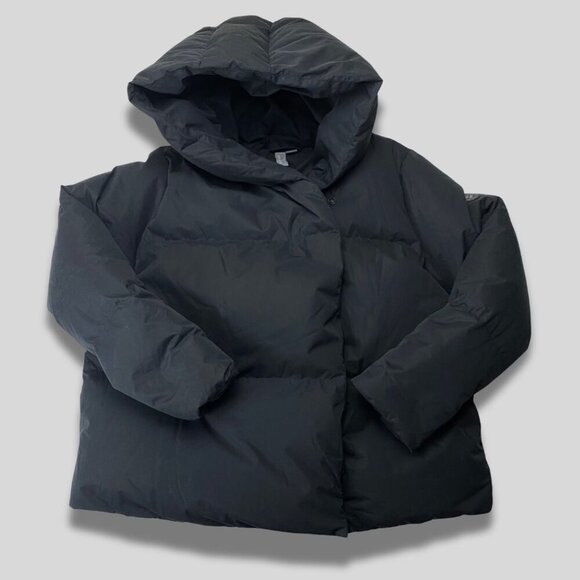 SWEATY BETTY Cocoon Down Wrap Short Jacket Black Size M - Picture 3 of 10